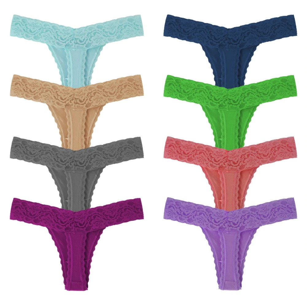 10 x Spitzen String Tanga Strings WäscheSet Damen Dessous GoGo XXS