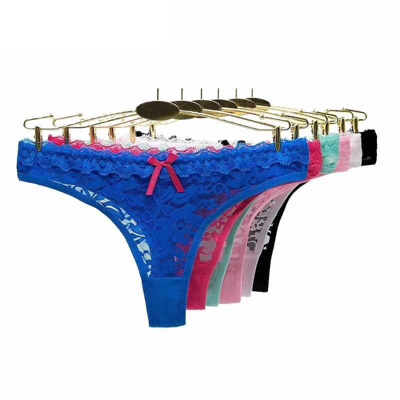 Levao String Tanga Damen 6er Pack - Baumwolle Spitze Unterwäsche S-XL